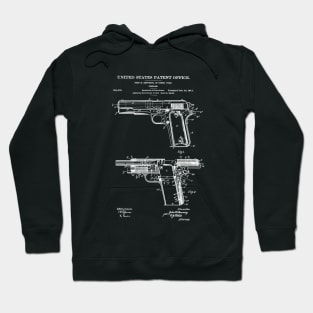 Firearm Colt 1911 Patent White Hoodie